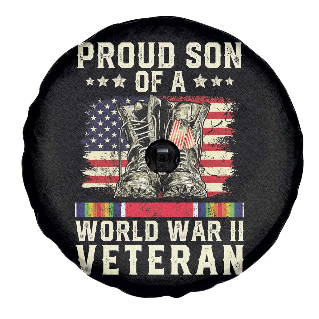 Proud Son Of World War 2 Veteran Spare Tire Cover WWII Vet Pride
