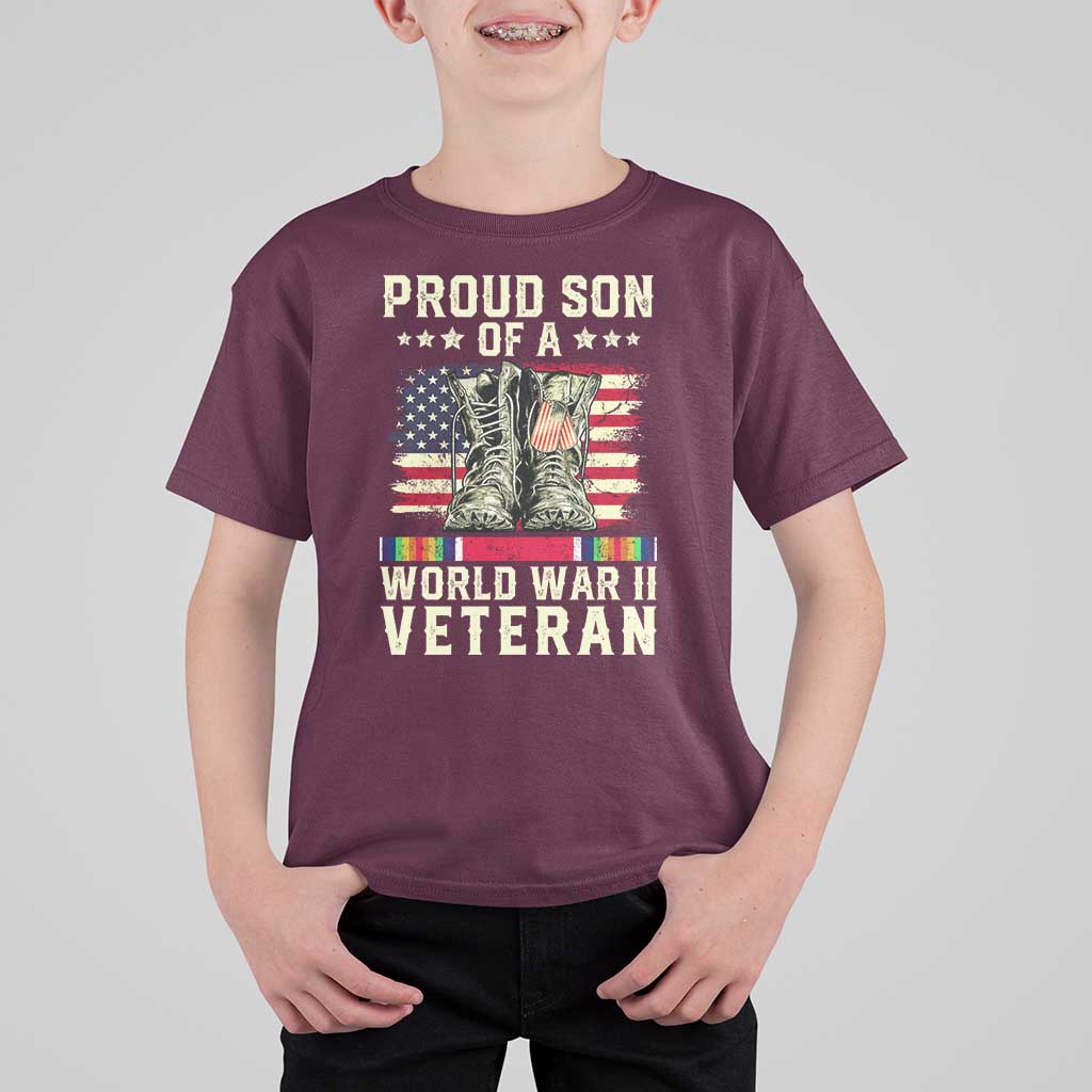 Proud Son Of World War 2 Veteran T Shirt For Kid WWII Vet Pride