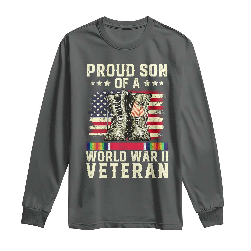 Proud Son Of World War 2 Veteran Long Sleeve Shirt WWII Vet Pride