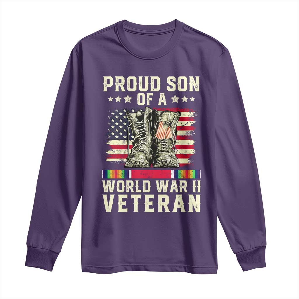 Proud Son Of World War 2 Veteran Long Sleeve Shirt WWII Vet Pride