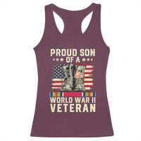 Proud Son Of World War 2 Veteran Racerback Tank Top WWII Vet Pride