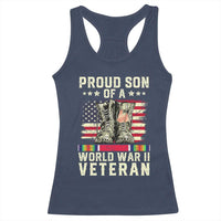 Proud Son Of World War 2 Veteran Racerback Tank Top WWII Vet Pride