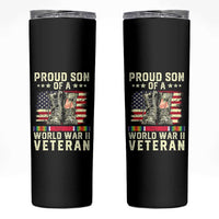 Proud Son Of World War 2 Veteran Skinny Tumbler WWII Vet Pride