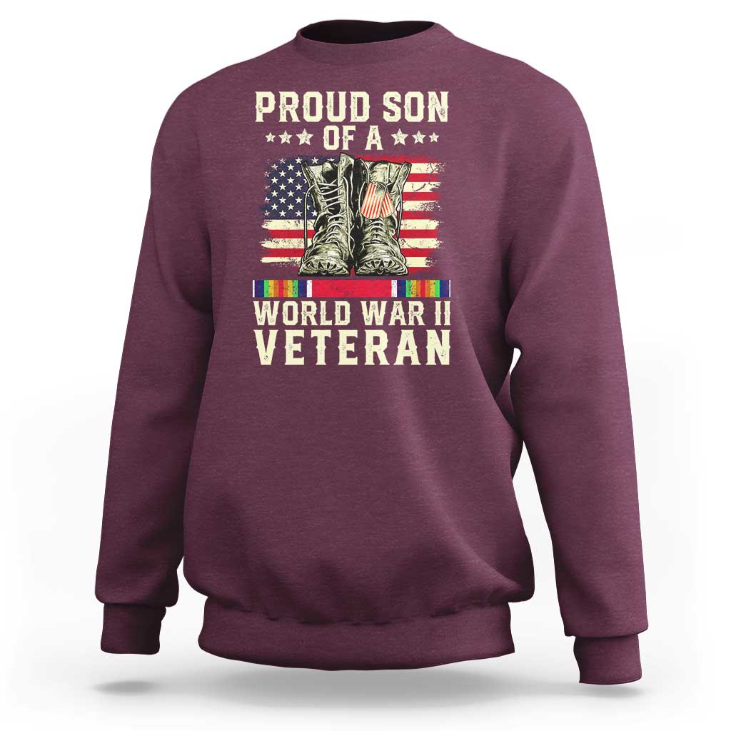 Proud Son Of World War 2 Veteran Sweatshirt WWII Vet Pride
