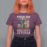 Proud Son Of World War 2 Veteran T Shirt For Women WWII Vet Pride