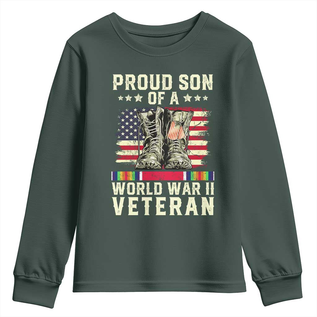 Proud Son Of World War 2 Veteran Youth Sweatshirt WWII Vet Pride