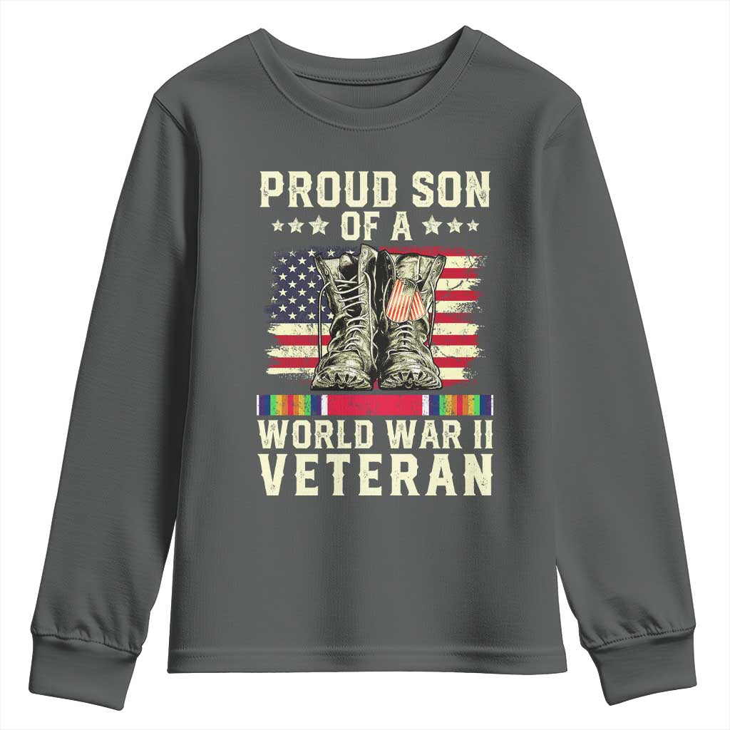 Proud Son Of World War 2 Veteran Youth Sweatshirt WWII Vet Pride