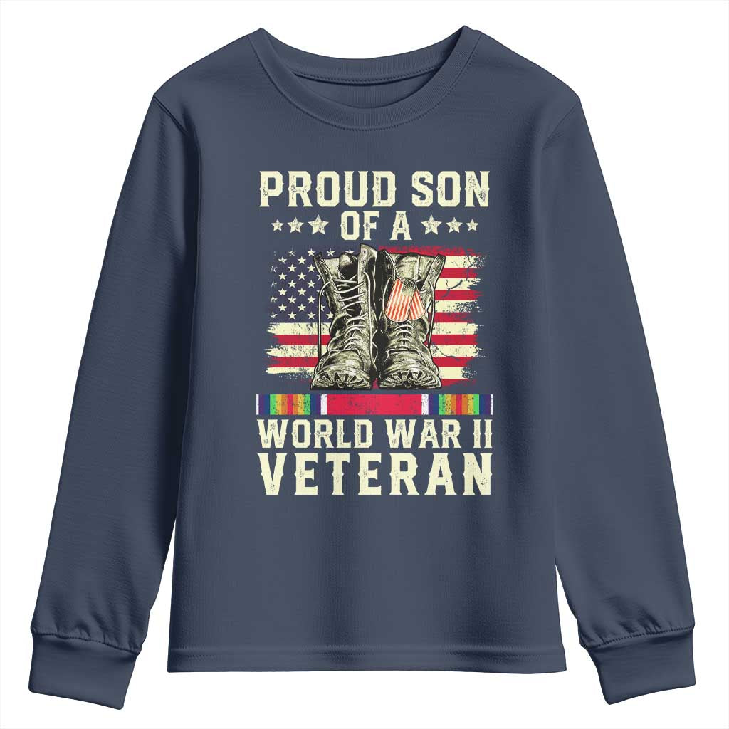 Proud Son Of World War 2 Veteran Youth Sweatshirt WWII Vet Pride