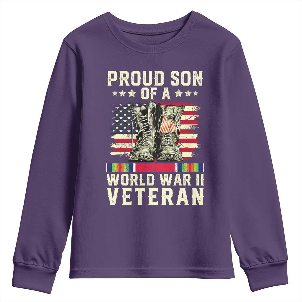 Proud Son Of World War 2 Veteran Youth Sweatshirt WWII Vet Pride