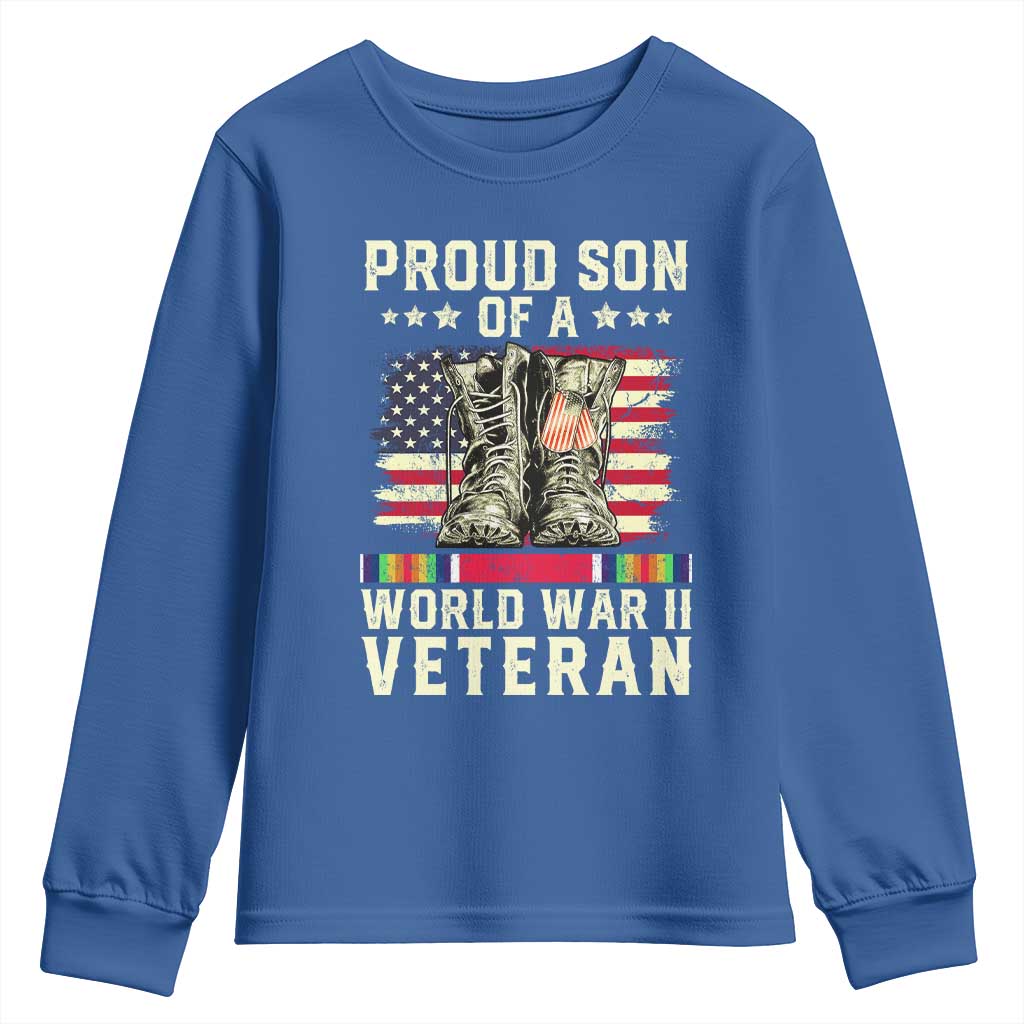Proud Son Of World War 2 Veteran Youth Sweatshirt WWII Vet Pride