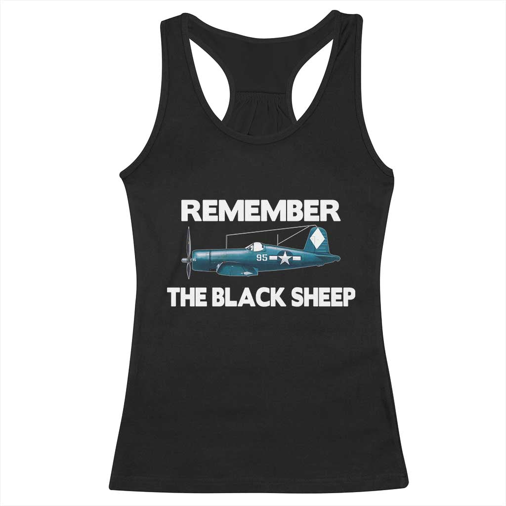 CORSAIR WWII HISTORY Racerback Tank Top Black Sheep Squadron Pilot