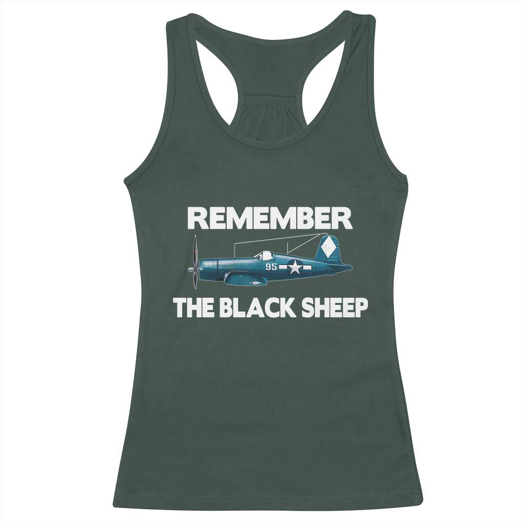 CORSAIR WWII HISTORY Racerback Tank Top Black Sheep Squadron Pilot