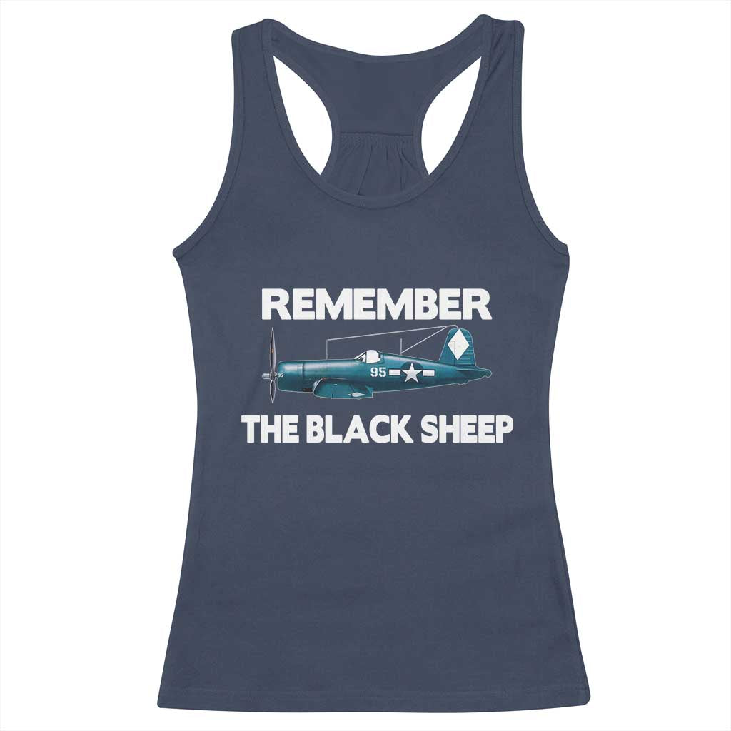 CORSAIR WWII HISTORY Racerback Tank Top Black Sheep Squadron Pilot