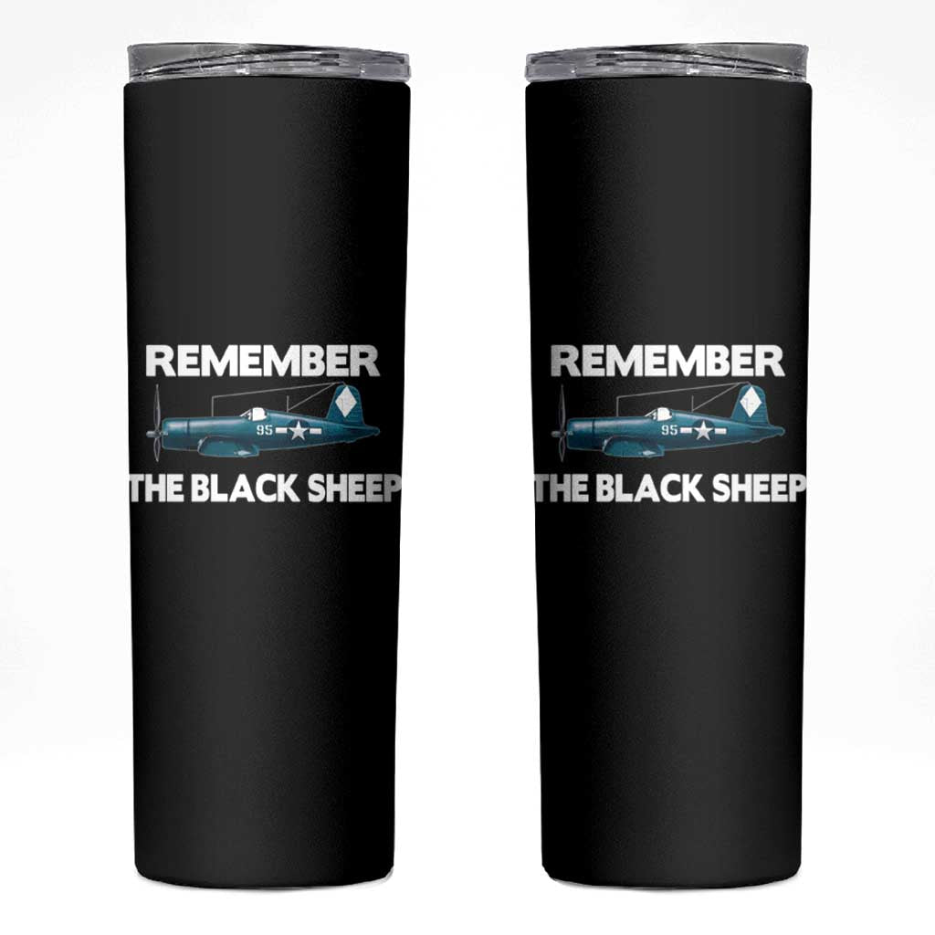 CORSAIR WWII HISTORY Skinny Tumbler Black Sheep Squadron Pilot