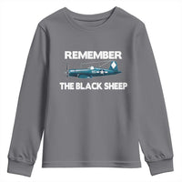 CORSAIR WWII HISTORY Youth Sweatshirt Black Sheep Squadron Pilot
