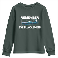 CORSAIR WWII HISTORY Youth Sweatshirt Black Sheep Squadron Pilot