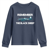 CORSAIR WWII HISTORY Youth Sweatshirt Black Sheep Squadron Pilot