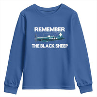 CORSAIR WWII HISTORY Youth Sweatshirt Black Sheep Squadron Pilot