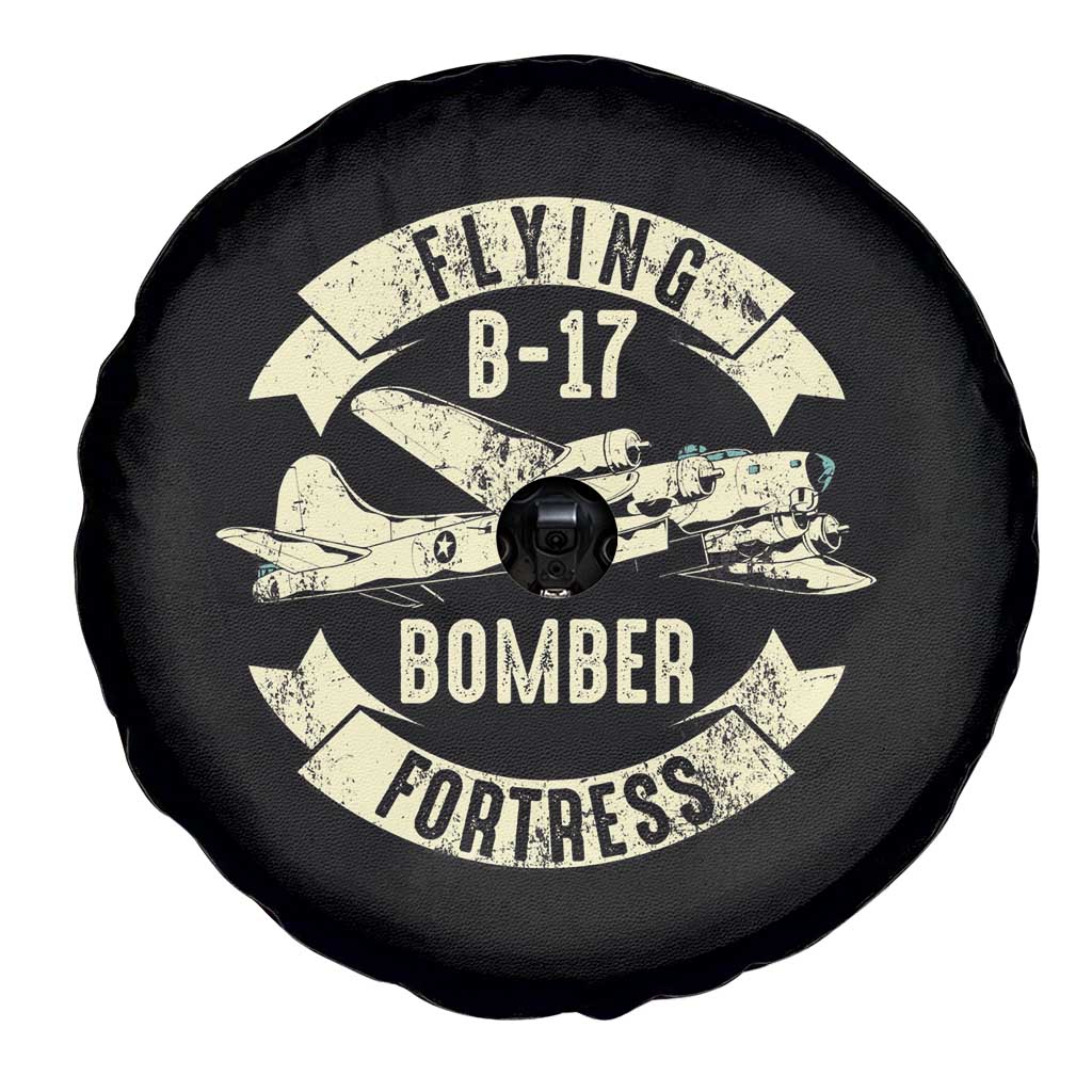 Vintage B-17 Bomber WW2 Aircraft Spare Tire Cover Plane Aviation Fighter Airplane Retro Grunge