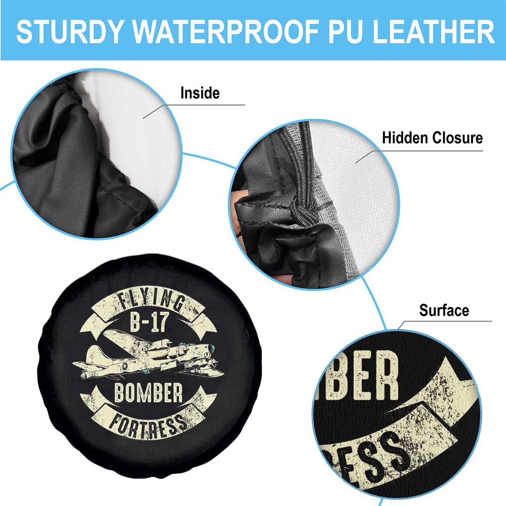 Vintage B-17 Bomber WW2 Aircraft Spare Tire Cover Plane Aviation Fighter Airplane Retro Grunge