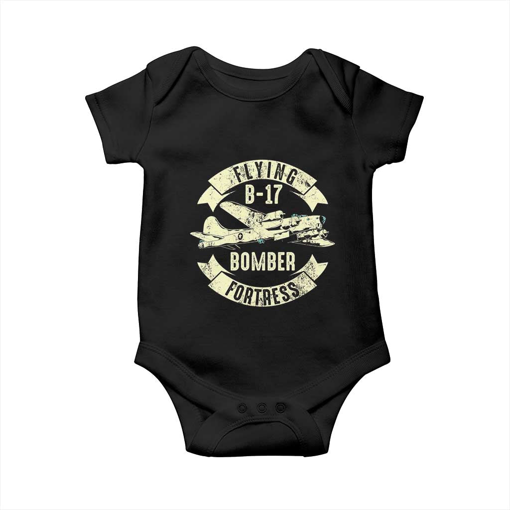 Vintage B-17 Bomber WW2 Aircraft Baby Onesie Plane Aviation Fighter Airplane Retro Grunge