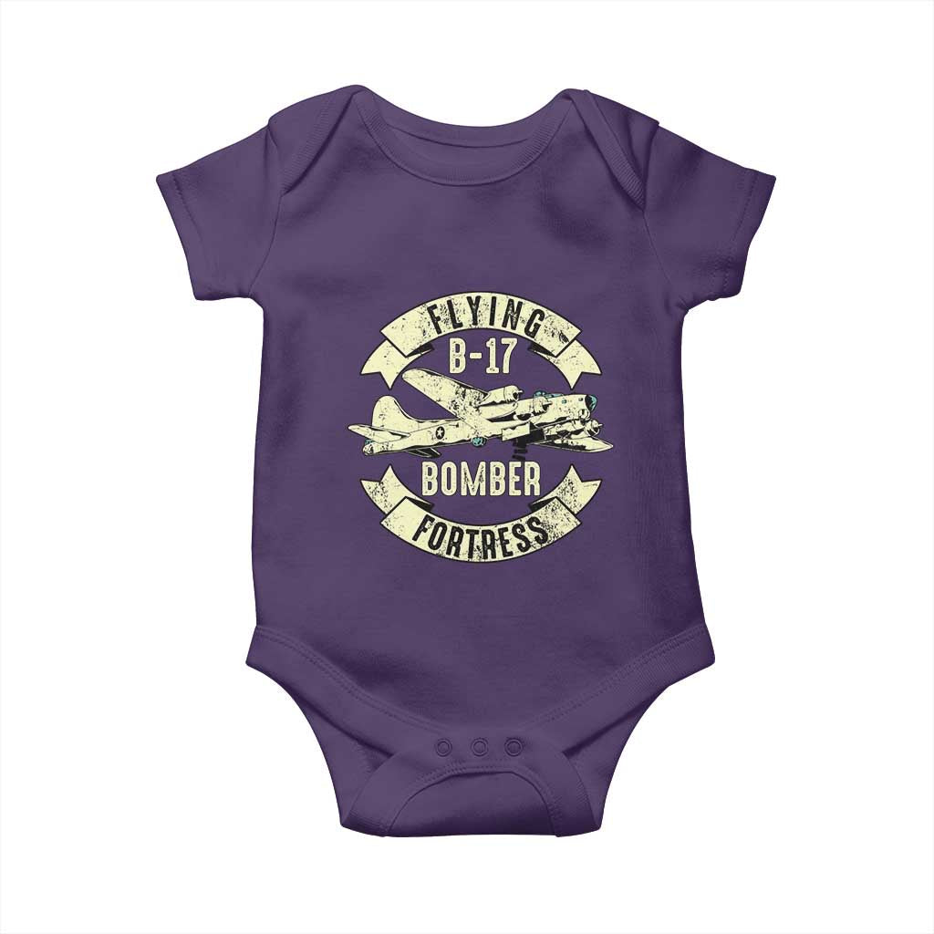 Vintage B-17 Bomber WW2 Aircraft Baby Onesie Plane Aviation Fighter Airplane Retro Grunge