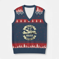 Vintage B-17 Bomber WW2 Aircraft V-Neck Knit Sweater Vest Plane Aviation Fighter Airplane Retro Grunge - Wonder Print Shop