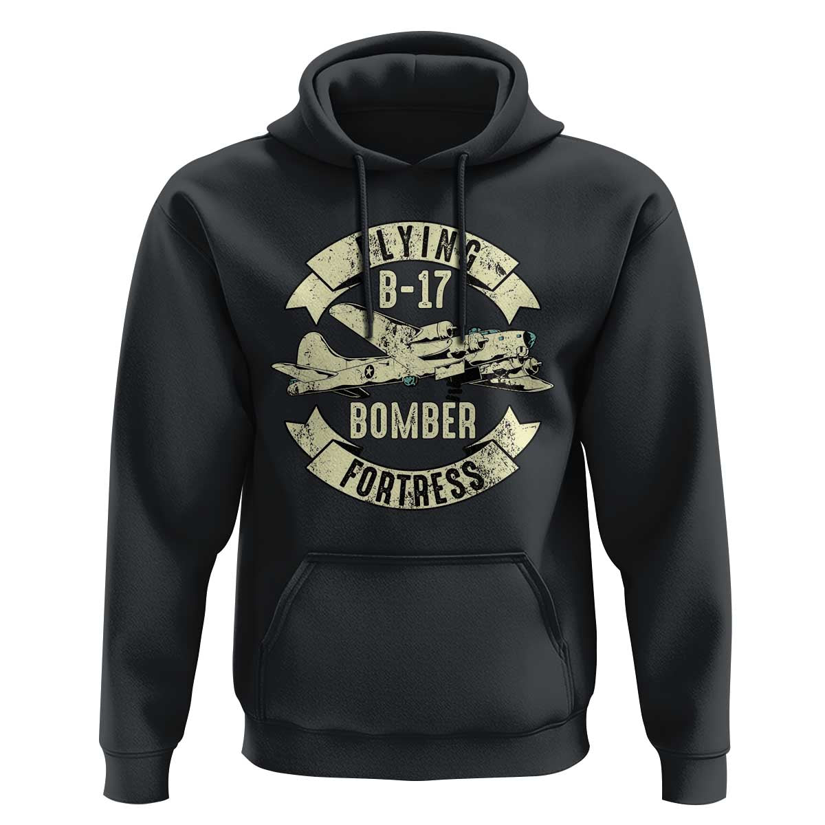 Vintage B-17 Bomber WW2 Aircraft Hoodie Plane Aviation Fighter Airplane Retro Grunge
