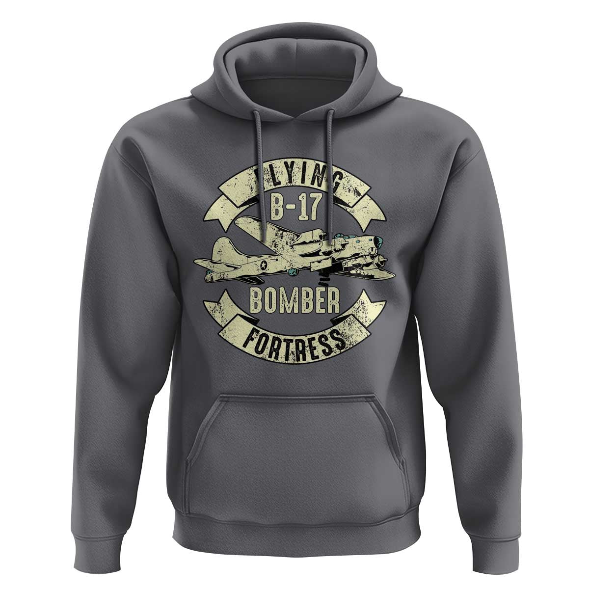 Vintage B-17 Bomber WW2 Aircraft Hoodie Plane Aviation Fighter Airplane Retro Grunge