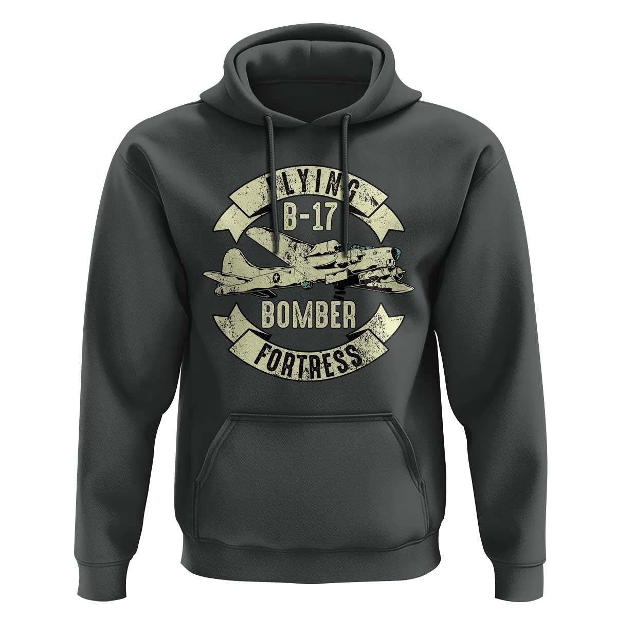 Vintage B-17 Bomber WW2 Aircraft Hoodie Plane Aviation Fighter Airplane Retro Grunge