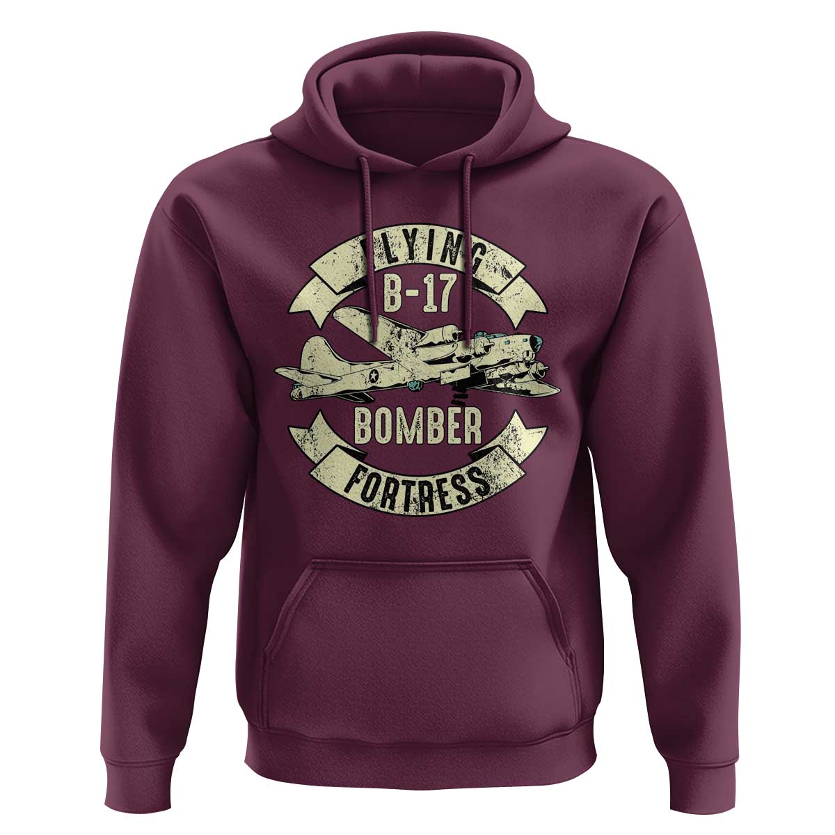 Vintage B-17 Bomber WW2 Aircraft Hoodie Plane Aviation Fighter Airplane Retro Grunge