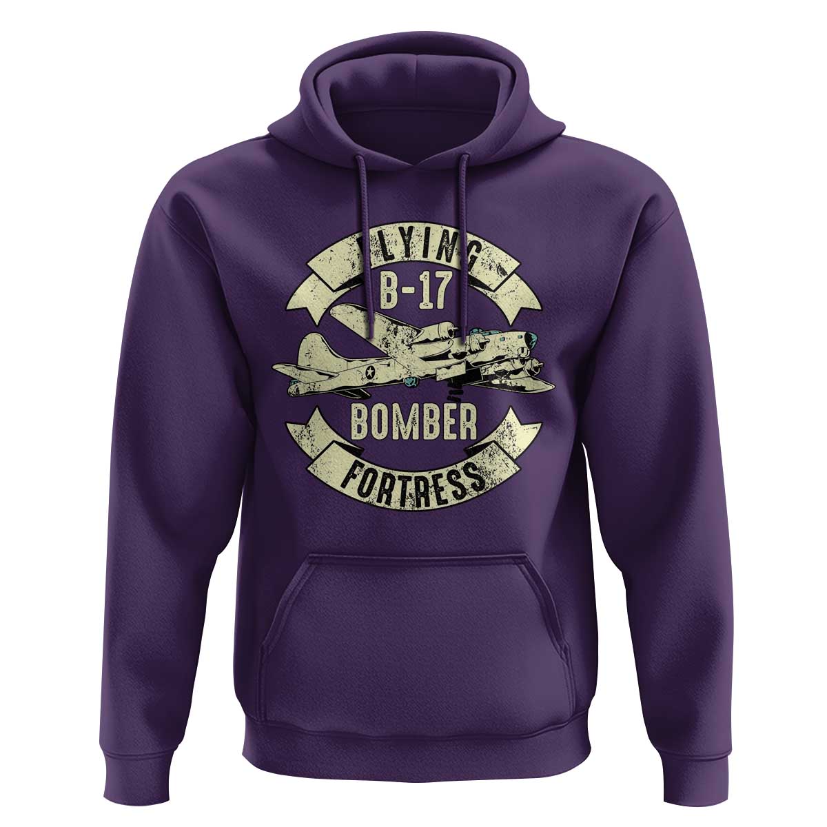 Vintage B-17 Bomber WW2 Aircraft Hoodie Plane Aviation Fighter Airplane Retro Grunge