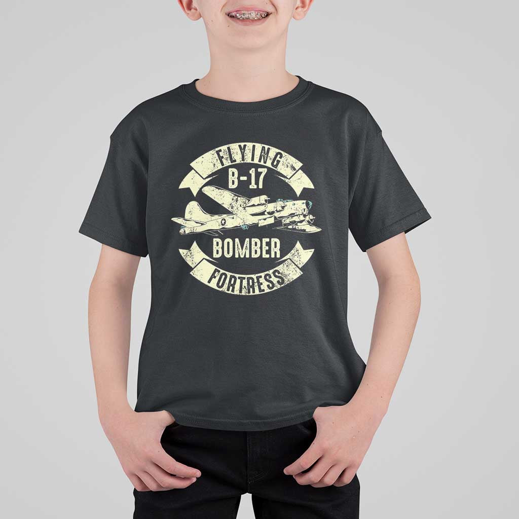 Vintage B-17 Bomber WW2 Aircraft T Shirt For Kid Plane Aviation Fighter Airplane Retro Grunge