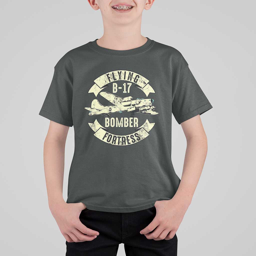 Vintage B-17 Bomber WW2 Aircraft T Shirt For Kid Plane Aviation Fighter Airplane Retro Grunge
