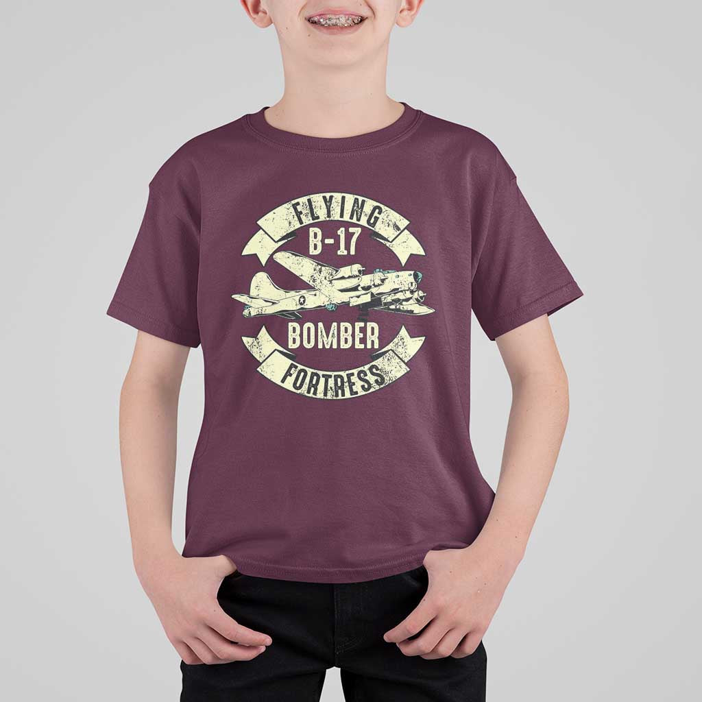 Vintage B-17 Bomber WW2 Aircraft T Shirt For Kid Plane Aviation Fighter Airplane Retro Grunge