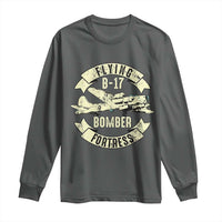 Vintage B-17 Bomber WW2 Aircraft Long Sleeve Shirt Plane Aviation Fighter Airplane Retro Grunge