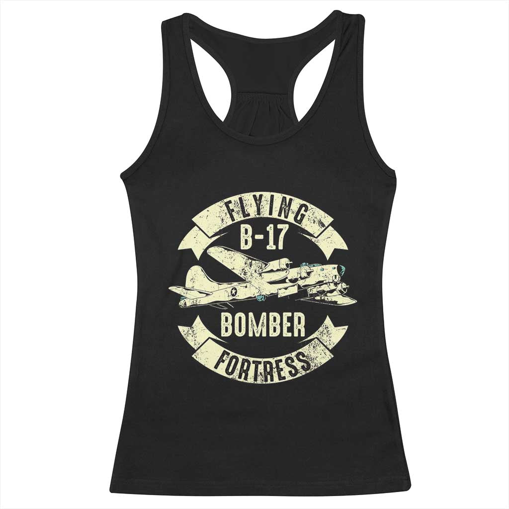 Vintage B-17 Bomber WW2 Aircraft Racerback Tank Top Plane Aviation Fighter Airplane Retro Grunge