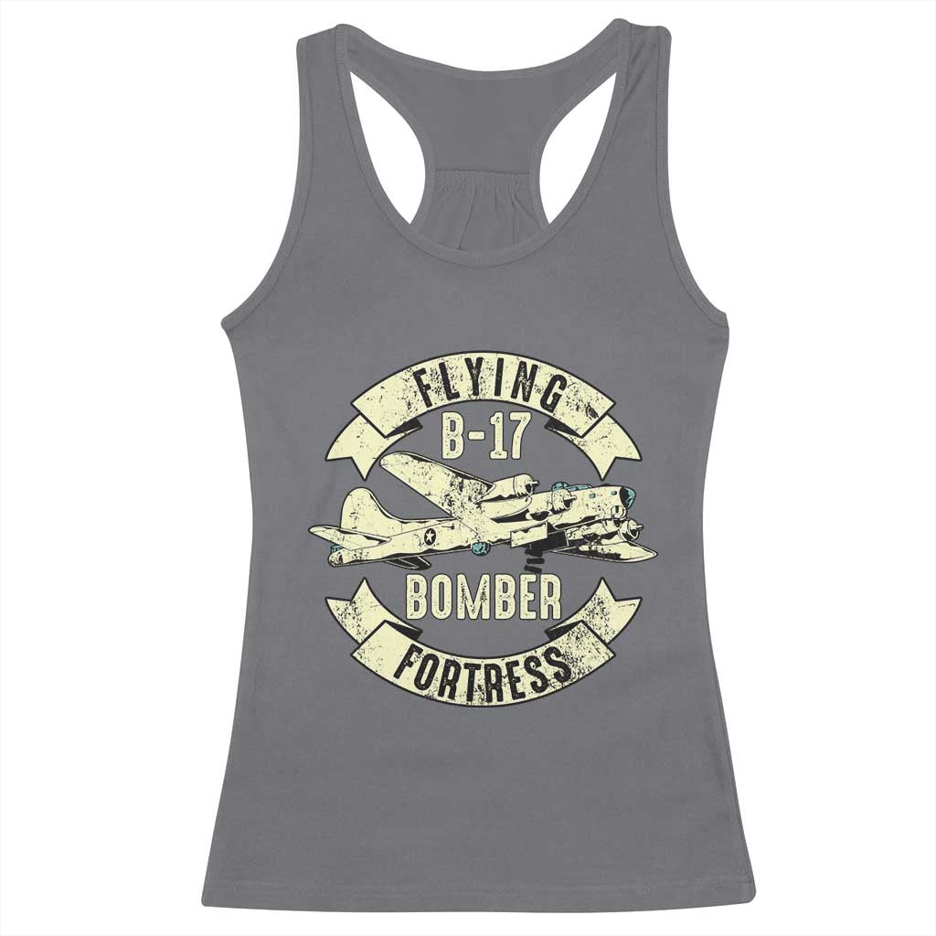 Vintage B-17 Bomber WW2 Aircraft Racerback Tank Top Plane Aviation Fighter Airplane Retro Grunge