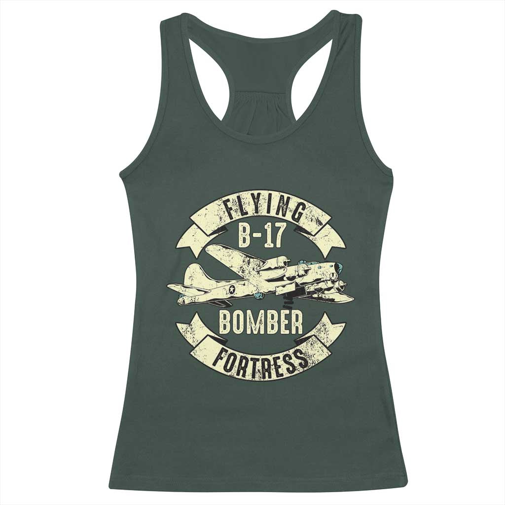 Vintage B-17 Bomber WW2 Aircraft Racerback Tank Top Plane Aviation Fighter Airplane Retro Grunge