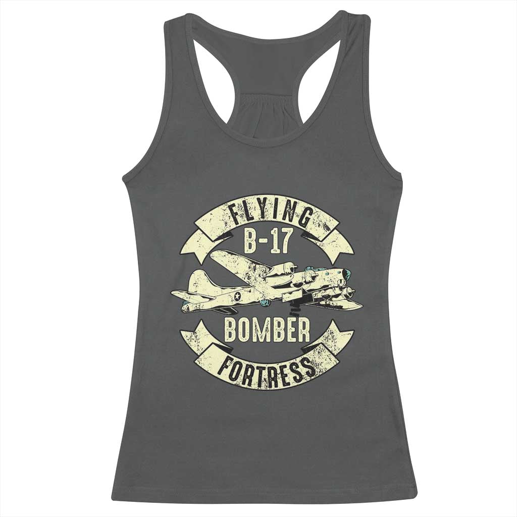 Vintage B-17 Bomber WW2 Aircraft Racerback Tank Top Plane Aviation Fighter Airplane Retro Grunge