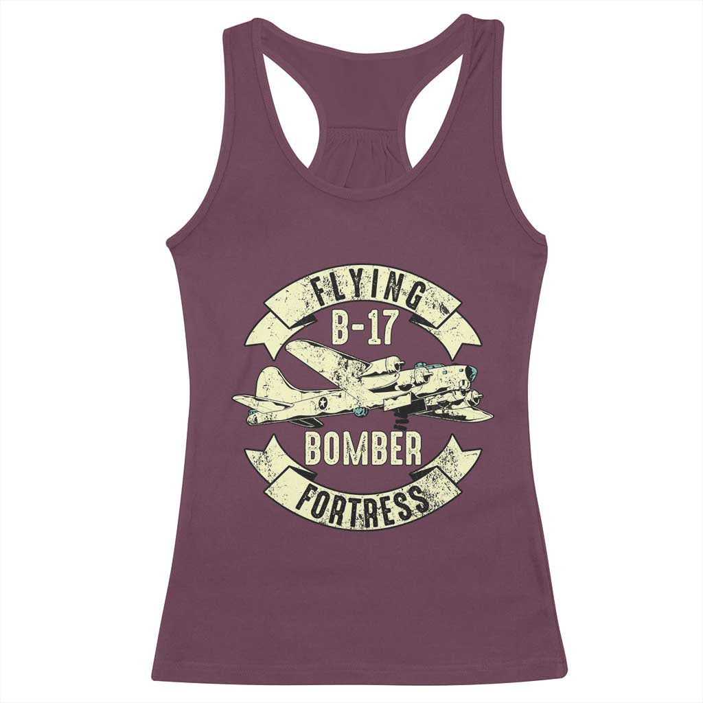Vintage B-17 Bomber WW2 Aircraft Racerback Tank Top Plane Aviation Fighter Airplane Retro Grunge