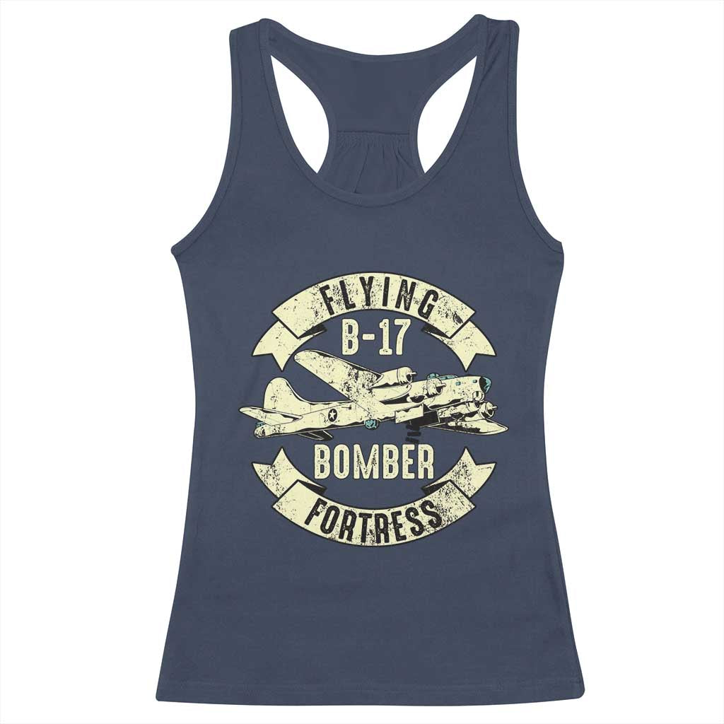 Vintage B-17 Bomber WW2 Aircraft Racerback Tank Top Plane Aviation Fighter Airplane Retro Grunge