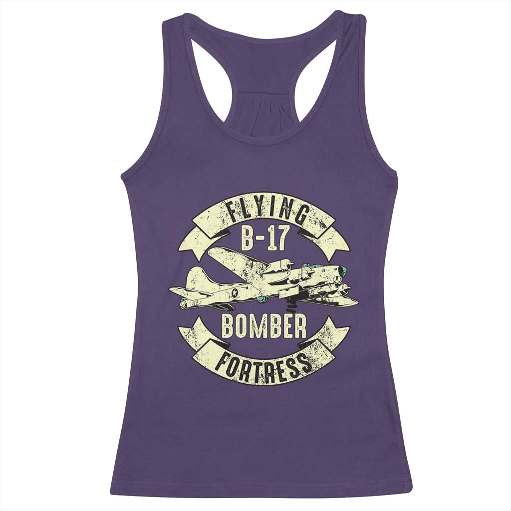 Vintage B-17 Bomber WW2 Aircraft Racerback Tank Top Plane Aviation Fighter Airplane Retro Grunge