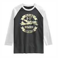 Vintage B-17 Bomber WW2 Aircraft Raglan Shirt Plane Aviation Fighter Airplane Retro Grunge