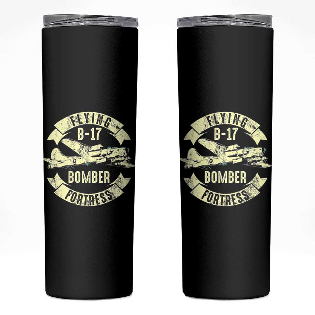 Vintage B-17 Bomber WW2 Aircraft Skinny Tumbler Plane Aviation Fighter Airplane Retro Grunge