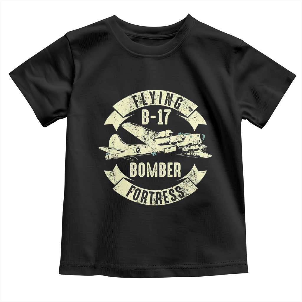 Vintage B-17 Bomber WW2 Aircraft Toddler T Shirt Plane Aviation Fighter Airplane Retro Grunge