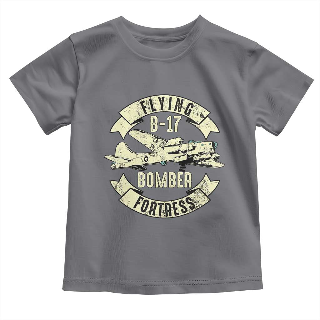 Vintage B-17 Bomber WW2 Aircraft Toddler T Shirt Plane Aviation Fighter Airplane Retro Grunge