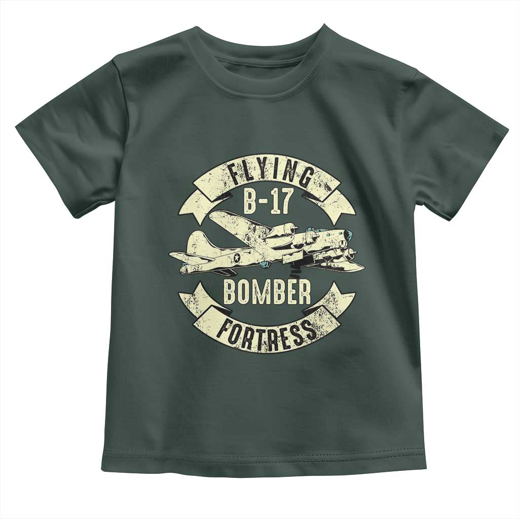 Vintage B-17 Bomber WW2 Aircraft Toddler T Shirt Plane Aviation Fighter Airplane Retro Grunge