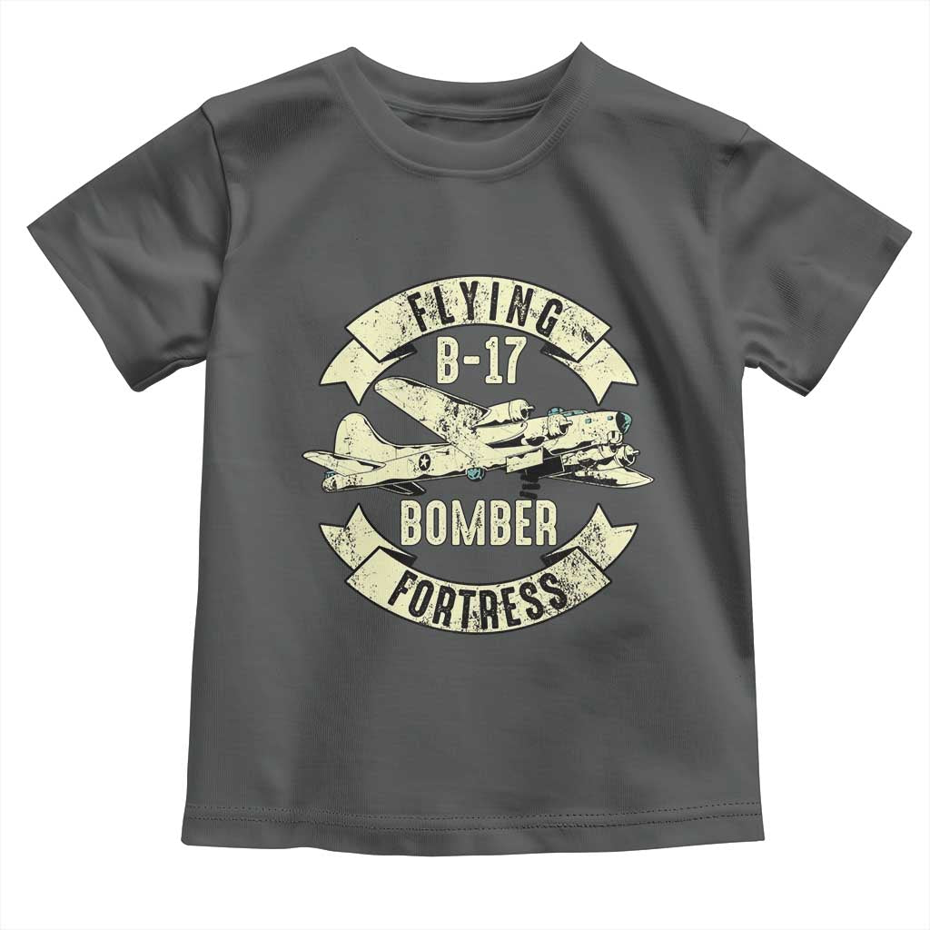 Vintage B-17 Bomber WW2 Aircraft Toddler T Shirt Plane Aviation Fighter Airplane Retro Grunge