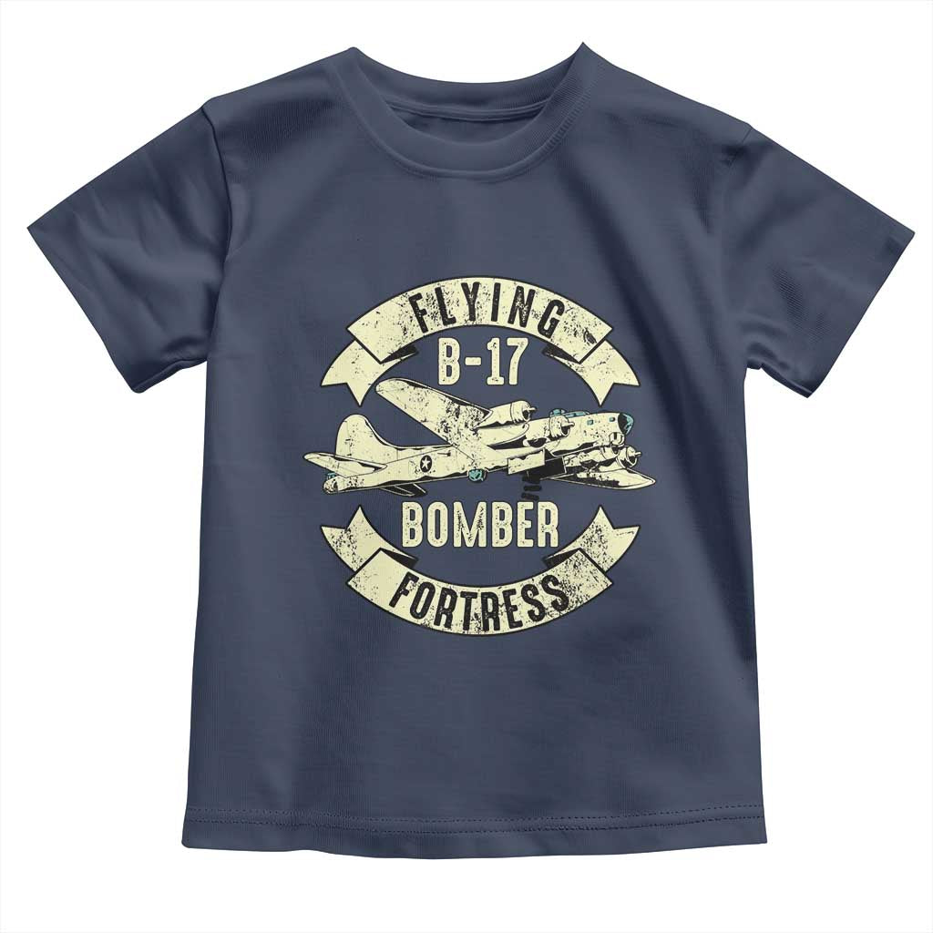 Vintage B-17 Bomber WW2 Aircraft Toddler T Shirt Plane Aviation Fighter Airplane Retro Grunge